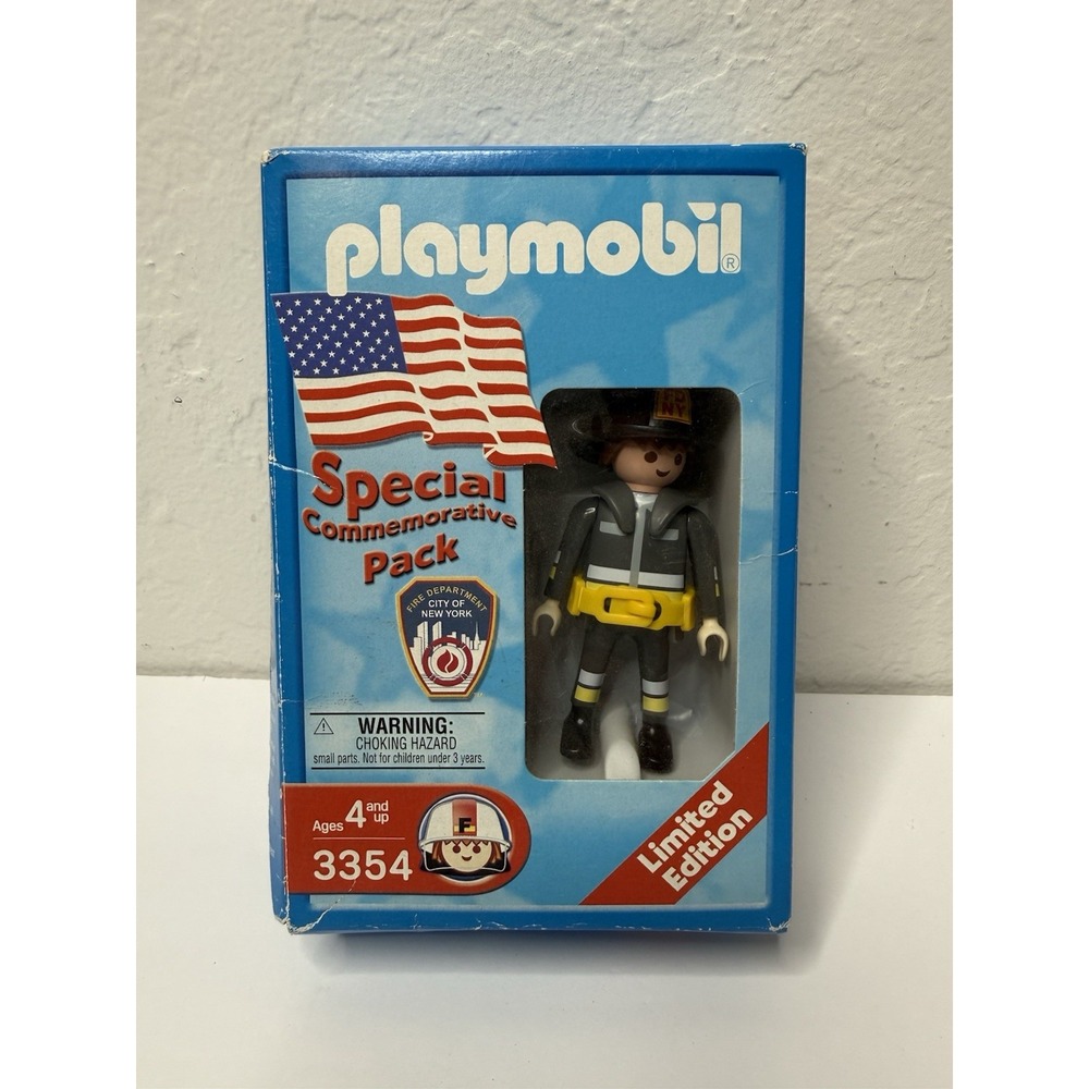 Vintage Playmobil Fire Fighter 3354 Commemorative Pack 2002 Limited Edition New